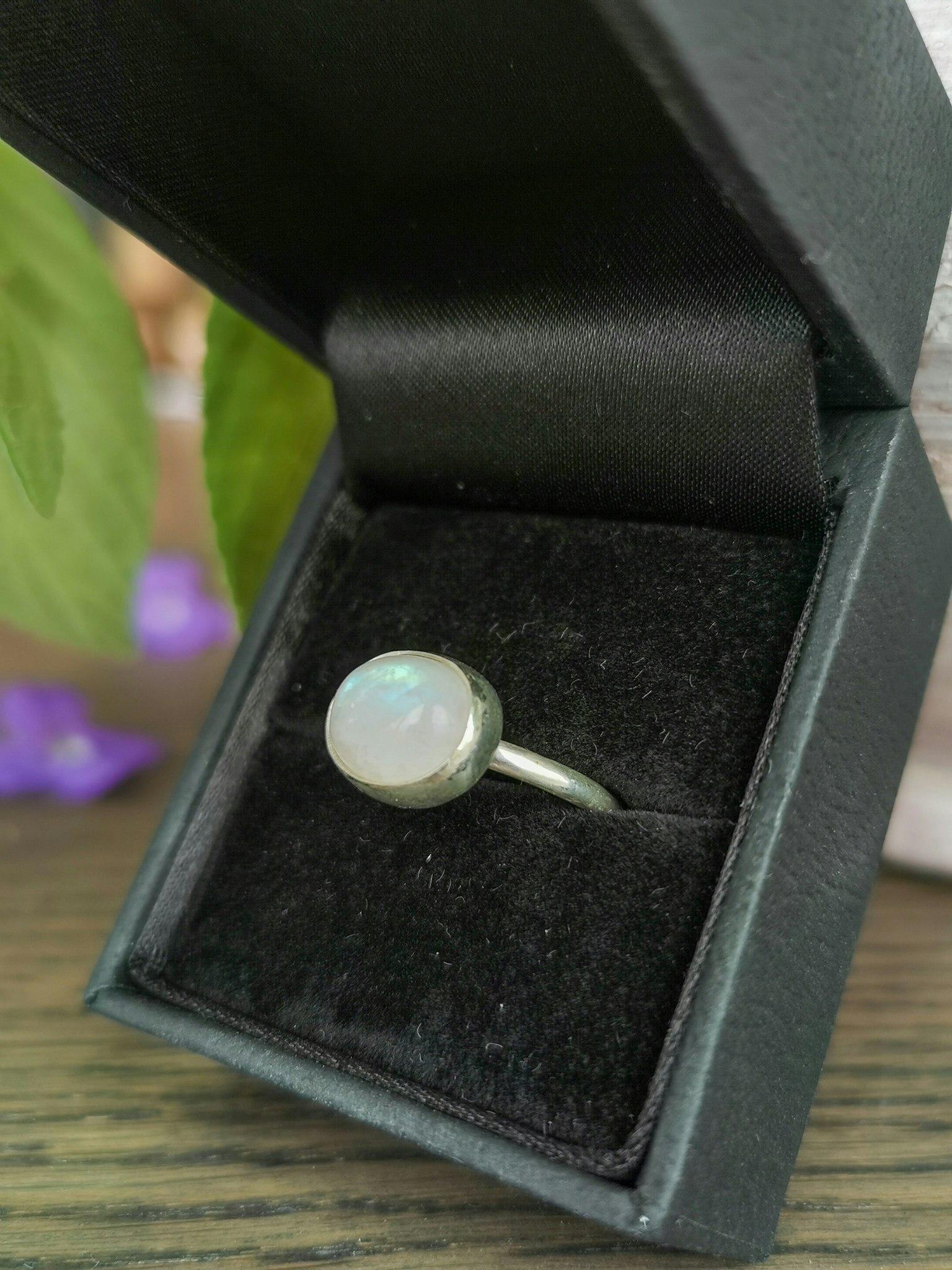 Månsten sterling silver ring oval stl 16.5