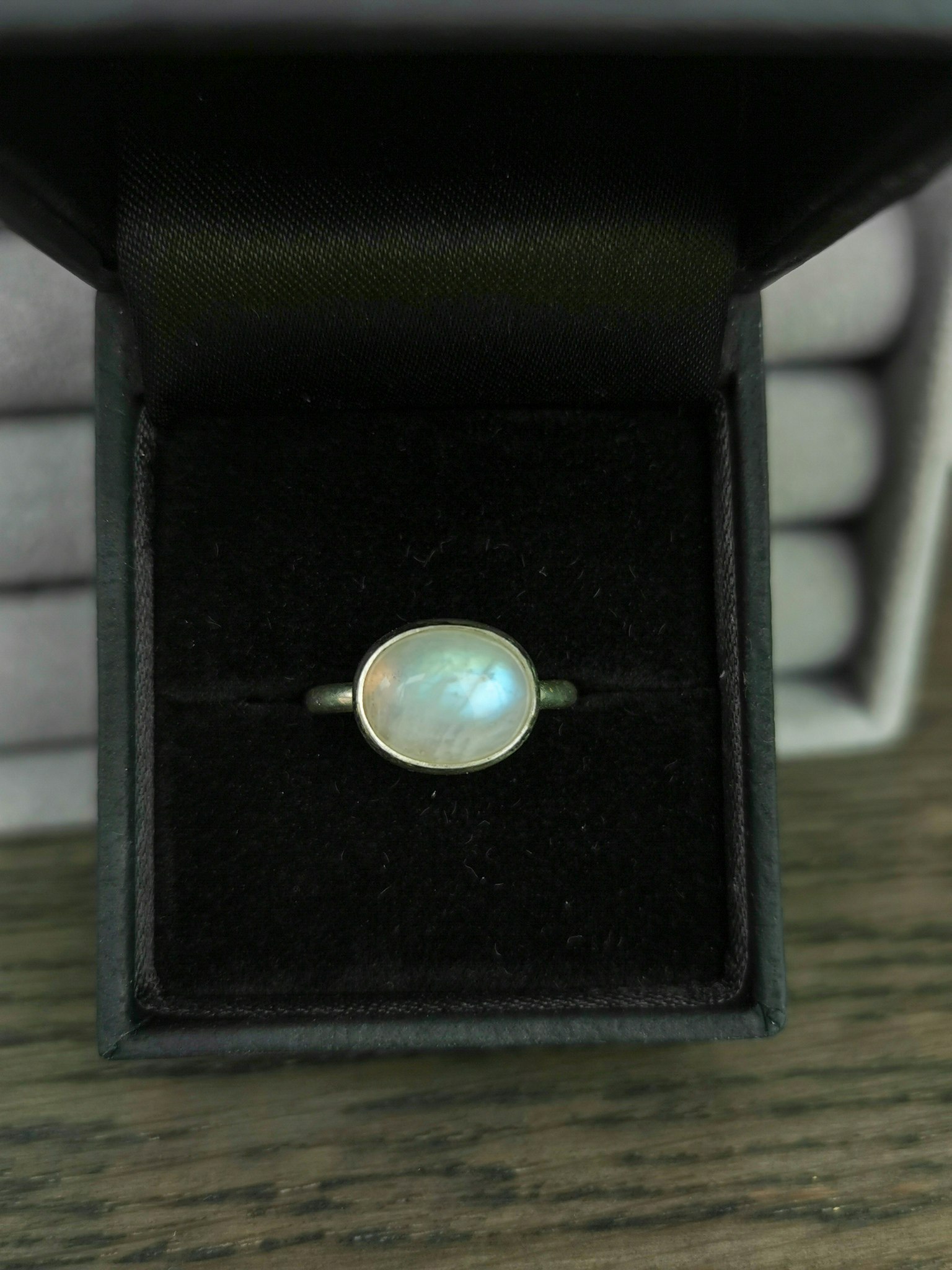 Månsten sterling silver ring oval stl 16.5