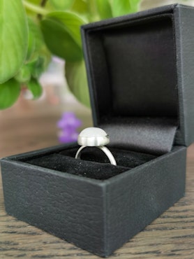 Månsten sterling silver ring oval stl 16.5