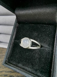 Månsten sterling silver ring delat band stl 17.5