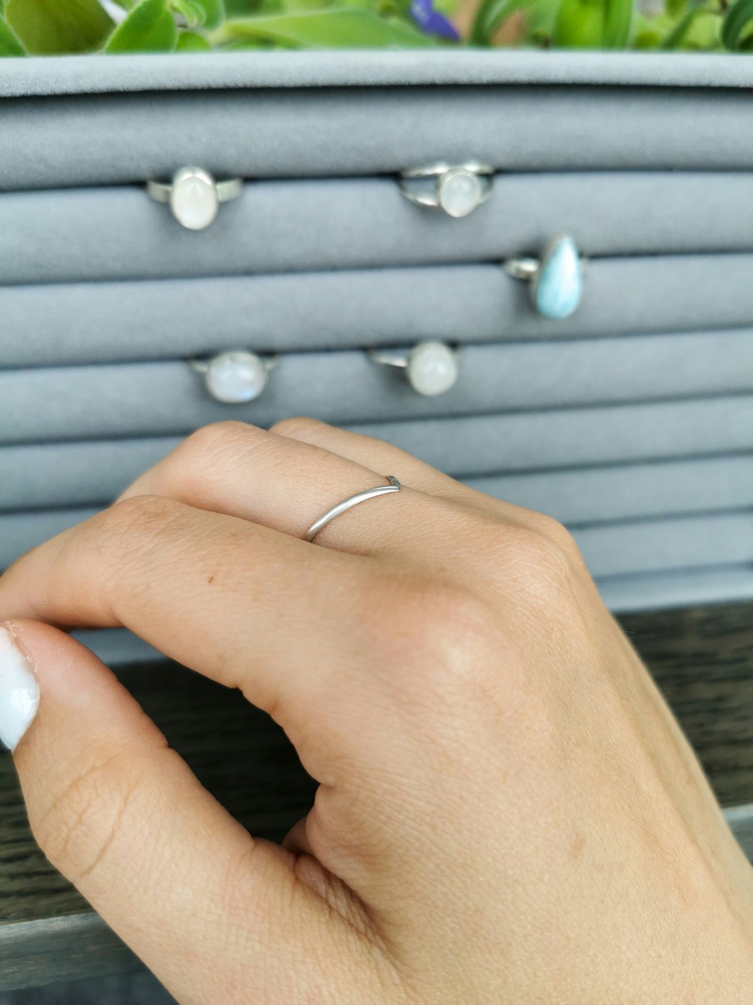 Sterling silver ring wishbone stl 16.5