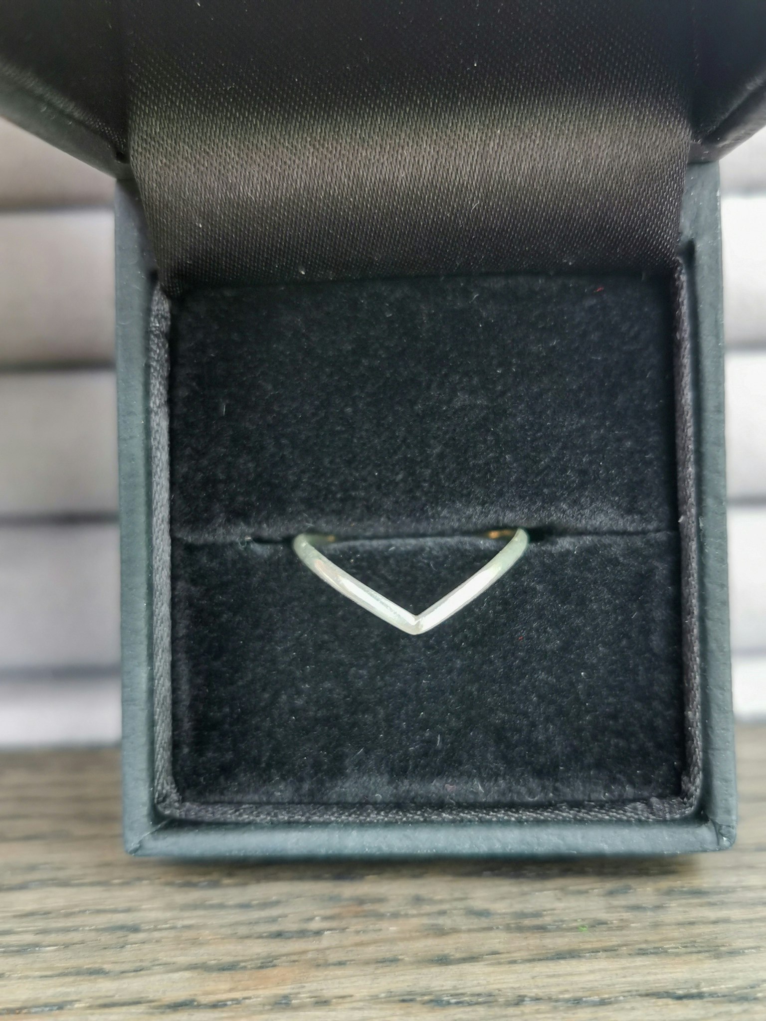 Sterling silver ring wishbone stl 16.5