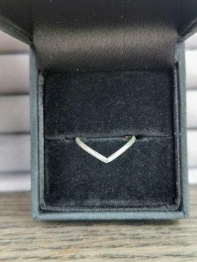 Sterling silver ring wishbone stl 16.5