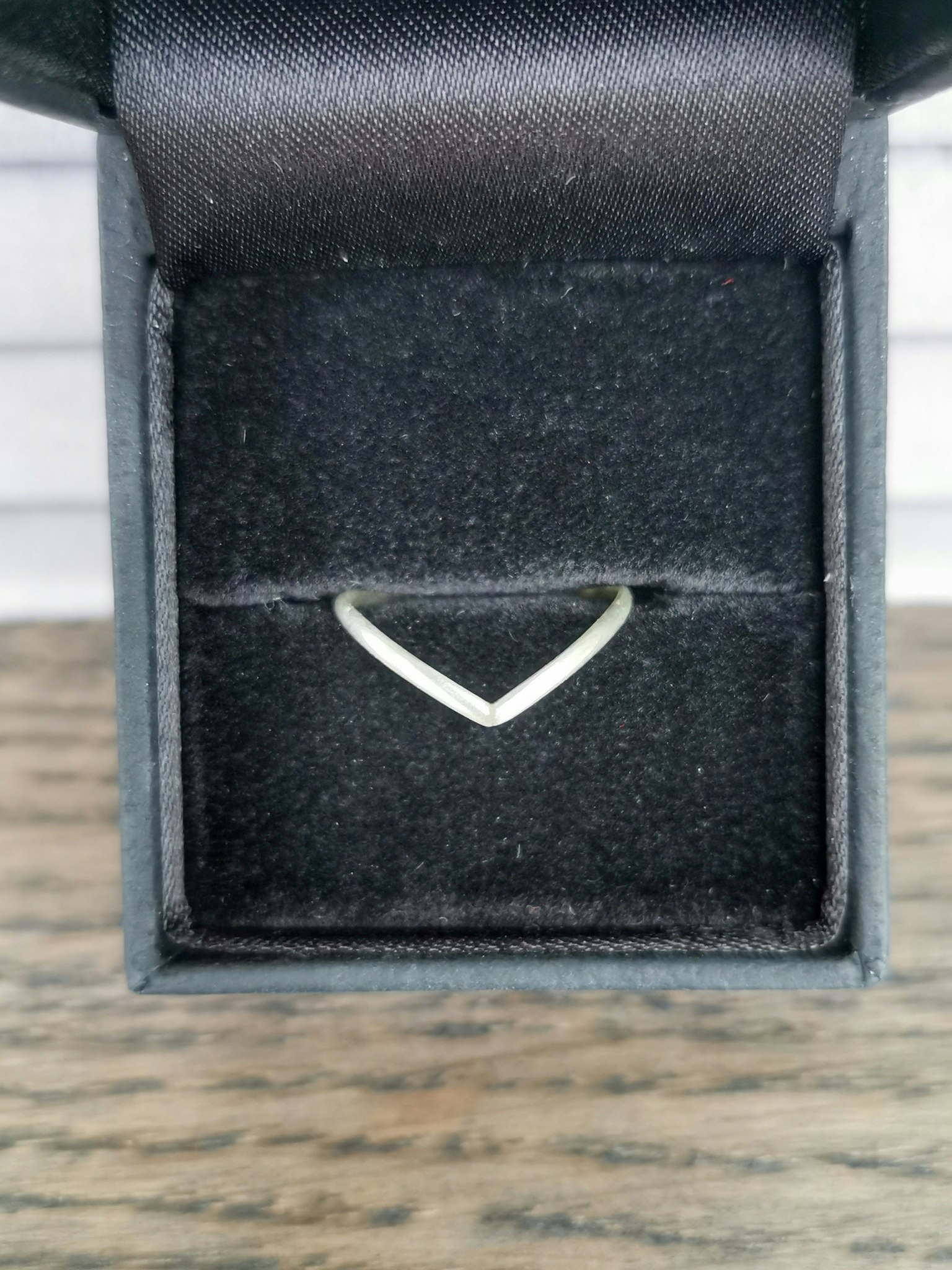 Sterling silver ring wishbone stl 16.5