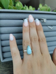 Sterling silver ring larimar droppe stl 15