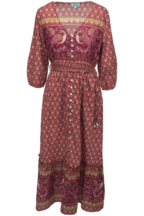 Lalamour långklänning finns i turkos och vinrött