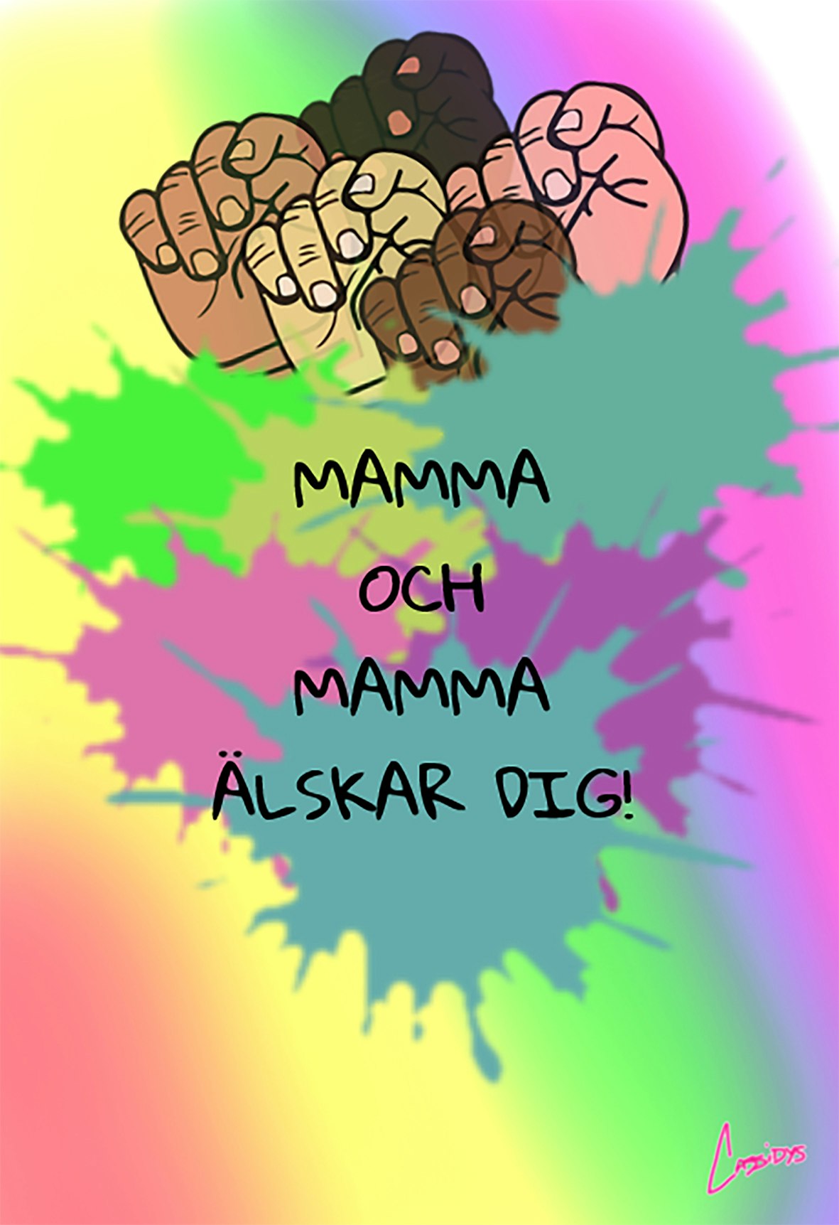 Barnaffisch – Mamma och Mamma älskar dig!
