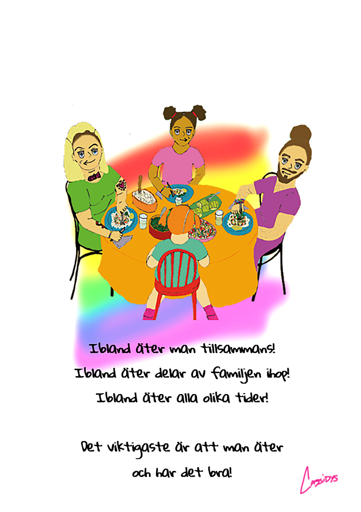 Astrid & Helmer-poster – Att äta i en familj