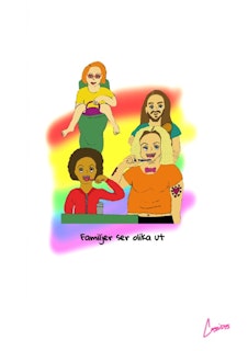 Astrid & Helmer-poster – Familjer ser olika ut