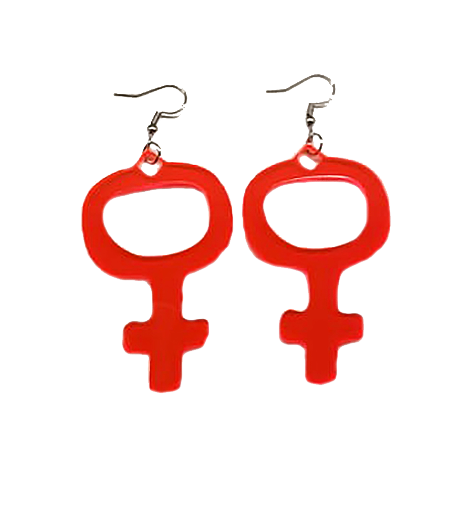 Örhängen – rosa Feministsymbol