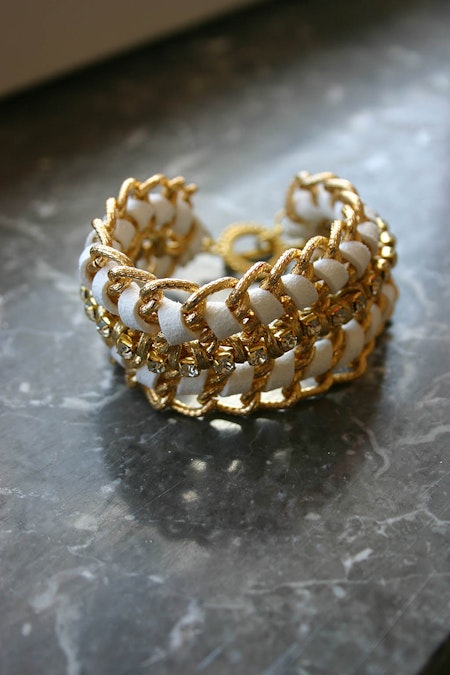 Strasskedja, Grad A, guld, 4mm (1meter)