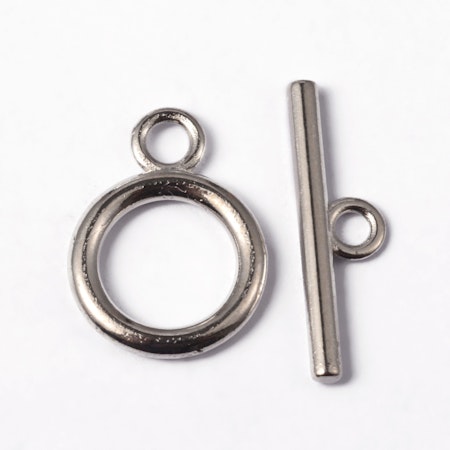 Togglelås, platinum, 18mm (5st)