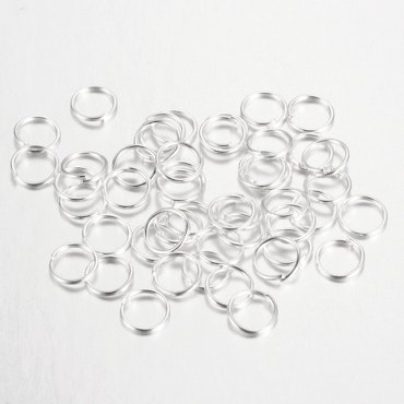 Silverpläterade Bindringar-Jump Rings, järn, 8mm, 100st