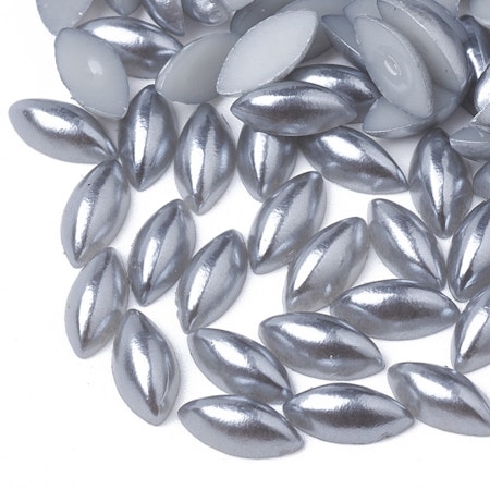 Cabochons ovala, 8mm, silvergrå (100st)