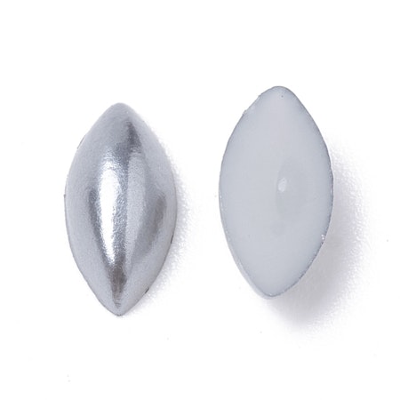 Cabochons ovala, 8mm, silvergrå (100st)