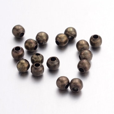 Runda av järn, 4mm, antik brons (100st)