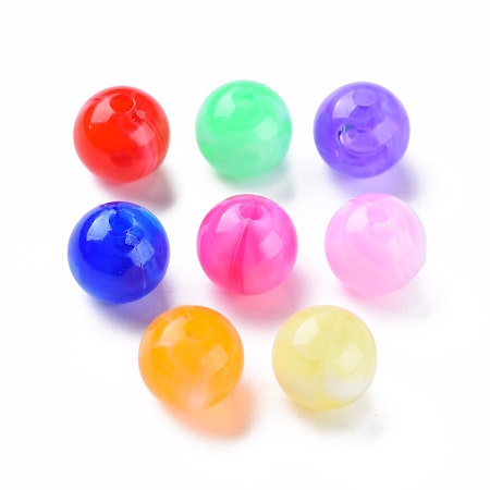 Akrylpärlor imitation av ädelsten, mix, 6mm (200st)