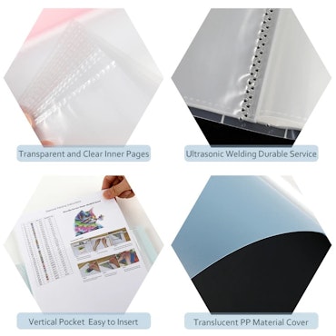 Mapp med plastfickor A4, vit, 60 sidor (31x23cm)