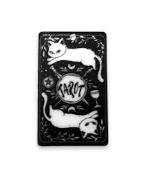 Tarotkort katt, death, berlock av akryl, 39x24mm