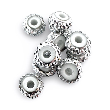 Strassrondeller av resin silver 8mm (10st)