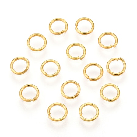 Storpack små bindringar, 5mm, järn, guld (1000st)