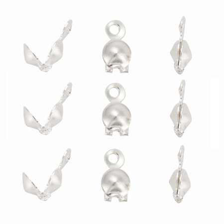 Storpack knutgömma, mussla, innermått 3mm, silver (1000st)
