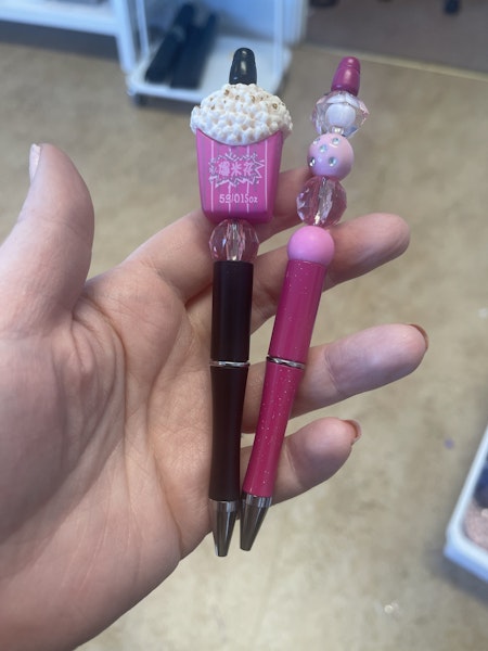 Pärla en penna, ljus mauve metallic bas, DIY