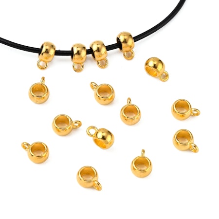 Berlockhållare, antik guld, blandmetall, 10,5mm (10st)