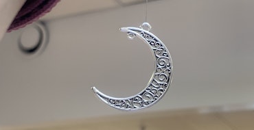 Måne, 2 loop berlock, silver, 41mm (5st)