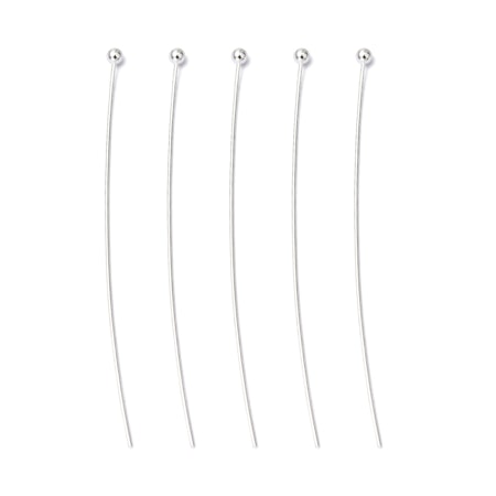 Pinnar med kula av mässing, 4.5cm, silver (50st)