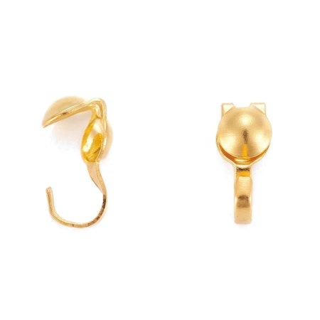 Knutgömma, mussla, innermått 3mm, guld (50st)