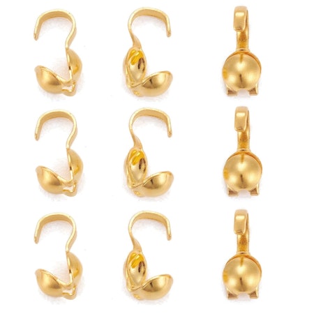 Knutgömma, mussla, innermått 3mm, guld (50st)