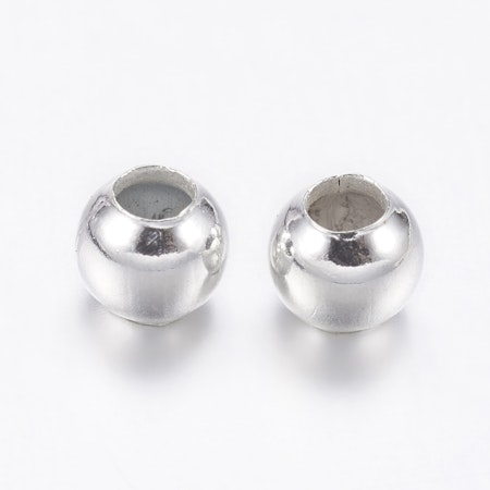 Småttisar, Runda pärlor av järn, 2mm, silver (500st)
