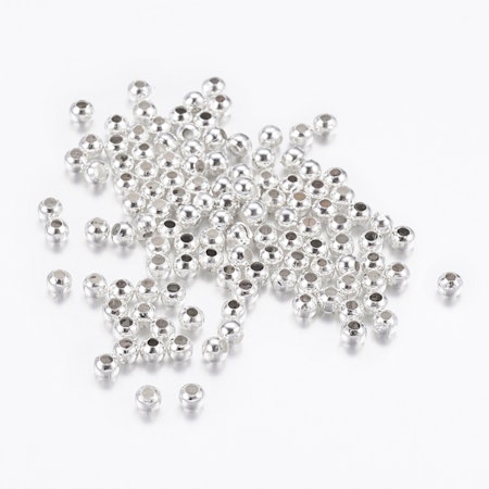 Småttisar, Runda pärlor av järn, 2mm, silver (500st)
