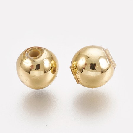 Runda CCB pärlor, guld, 8mm (50st)