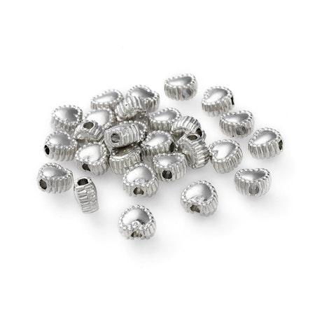 Hjärtan, metall, platinum, 6mm (50st)