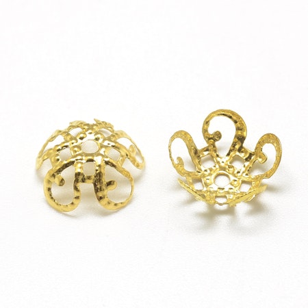 Pärlhatt filigran, swirl guld, 9,5mm (25st)