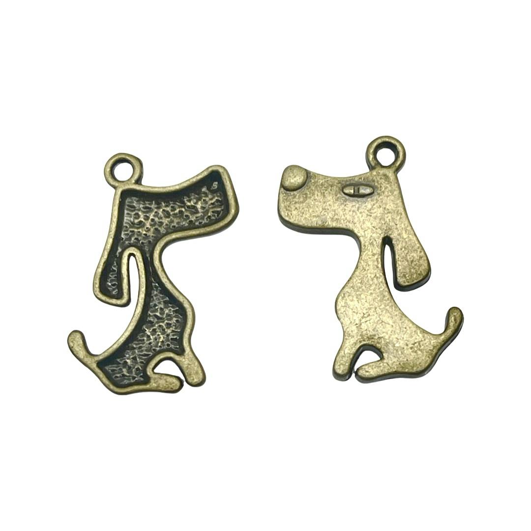 Hund, snobben, antik brons, 23mm (1st) - Moshie