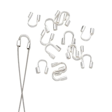 Wireguard, mässing, silver, hål 0.5mm (100st)