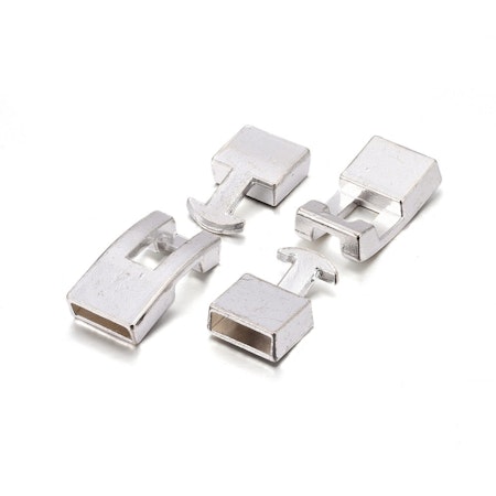 Knäpplås, 22+19mm, nickelfritt lås i silver (5st)