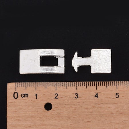 Knäpplås, 22+19mm, nickelfritt lås i silver (5st)