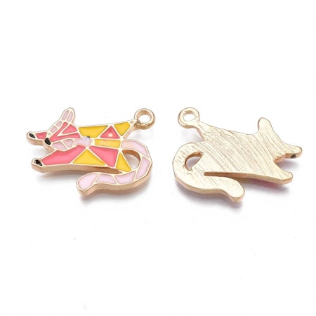 Emaljerade berlocker, origami, flygande ekorre, 23mm (3st)