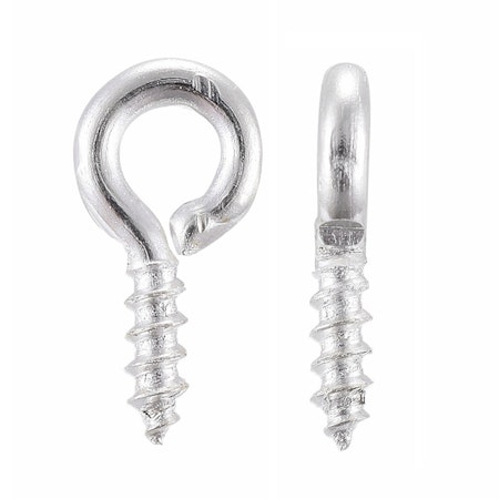 Hållbar Skruv för att montera krok, silver, 8x4x1mm (100st)