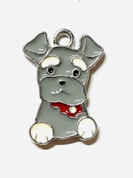 Söt terrier, emaljerad, 22x15mm (1st)