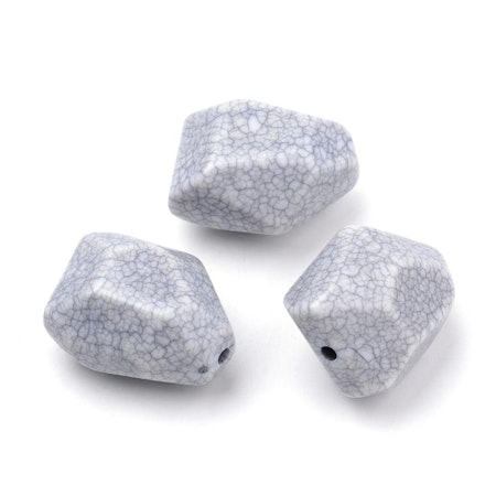 Stora gråa nuggets, pärlor av turkos imitation i akryl, 24mm (5st)