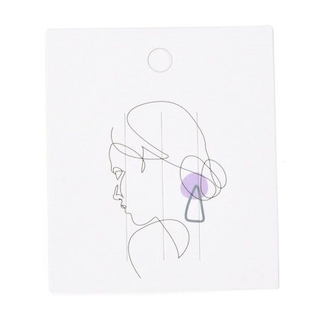 Display för hårspännen, vit med motiv, 7,5mm (10st)