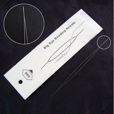 Pärlnål, rostfritt stål, big eye needle, 57mm (st)