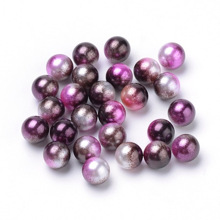 Dekorpärlor utan hål, rosa/lila/brun. 5mm (100st)