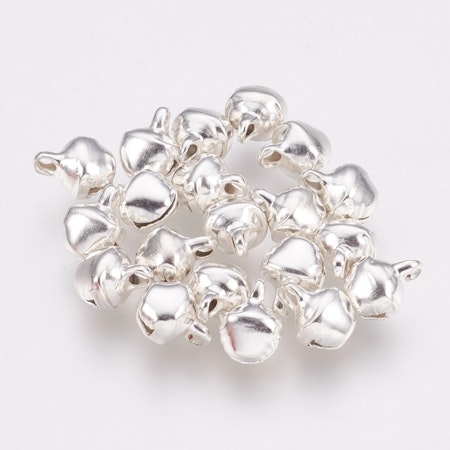 Bjällror av järn, silver, 8mm (50st)