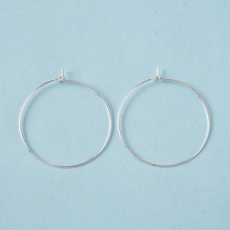 Hoops till vinglas, örhänge, solfångare, mässing silver (10st)